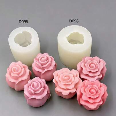 3D玫瑰硅胶模具，适用于家居装饰香氛蜡烛模具、手工皂模具、DIY石膏树脂工艺品模具