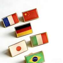 Bộ 2 ghim cài áo hình cờ, huy hiệu tráng men hình giọt nước sóng và ghim cài áo bằng hợp kim từ khắp nơi trên thế giới, được làm từ hợp kim và nhựa, thích hợp cho các dịp lễ kỷ niệm và trang trí hàng ngày. - Nhiều màu - Xem 5