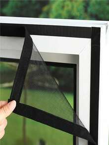 Black Window Mosquito Net Self-Adhesive Anti-Mosquito Window Screens Mesh Anti Insect Air Tulle Invisible Mosquitoes And Flies - Black Web Black Edge - View 4