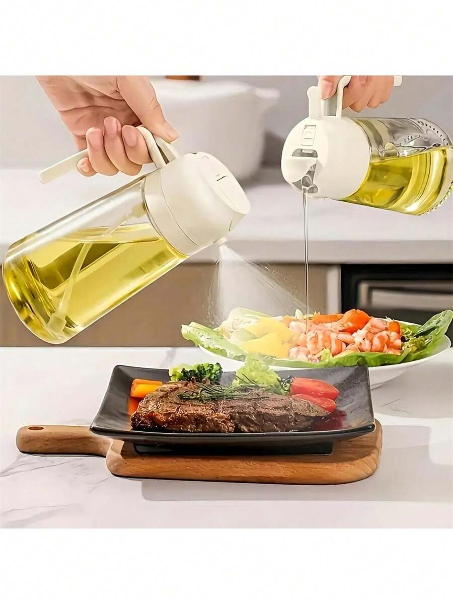 2-In-1 Glass Oil Dropper And Sprayer With Spray And Pour Functions, A Kitchen Essential For Grilling, Frying, Air Frying, And Outdoor Picnics, Allowing For Precise Control Of Oil Volume - 查看 1