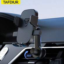 TAFDIUR 纹理图案表面车载出风口手机支架，加长臂带可调节挂钩，单手操作，高稳定性，ABS材质，适用于大多数车型 - 紋理延長鉤 - 查看 14