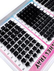 300D+200D+160D Spikes Lash Cluster Eyelash Extensions 180pcs/260pcs Thick Spiky Individuals Lashes 10-18mm Mega Wispy Eyelash Extension Fluff DIY D Curly Lash Extension Unique Spiky Cluster Eyelash Extensions Anime Individuals Fairy Cluster Lashes DIY At Home - DD - Xem 9