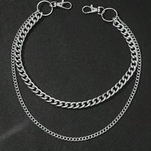 1条时尚银色裤链，可作包链，适合搭配牛仔裤；另有吸睛的竹制铁艺裤链，四季皆宜。 - 銀色 - 查看 2