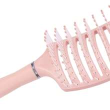 1-Pack Unisex Hair Brush, Multi-Color Fluffy Ribbed Comb, Dual-Use For Waves/Smoothing, Wet/Dry Use, Unscented Professional Styling Brush, Ideal For National Day, Bathroom Use, Scalp Massage, Back-To-School, Travel Vacations, And Daily Life, Also A Festive Gift For Family And Friends. - Massage Comb With Large Curved Shape - View 10