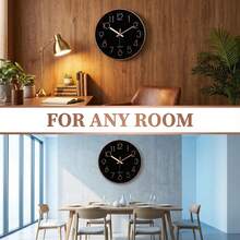 Đồng hồ treo tường cao cấp, êm ái, không gây tiếng tích tắc, kích thước 8-14 inch, chạy bằng pin, mặt kính cường lực độ nét cao, thích hợp cho trẻ em, phòng khách, phòng ngủ, nhà bếp, trường học, văn phòng. - Đồng - Xem 6
