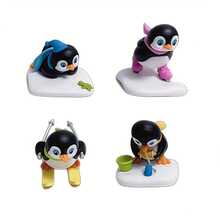 Conjunto de 4 miniaturas colecionáveis de pinguins, em PVC, para decoração de micro paisagens, enfeites de jardim, decoração DIY, acessórios para casa e escritório, decoração de interiores de carros, pequeno presente. - A - Ver 4