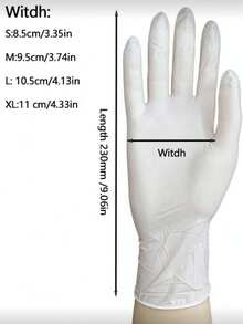 2/20/50/100只装无粉一次性丁腈手套，家用清洁手套，适用于厨房、浴室、清洁、食品处理、纹身、美容、染发、宠物美容、烹饪、绘画、工艺美术防护、清洁用品、家用工具 [无包装盒] - 半透白 - 查看 7