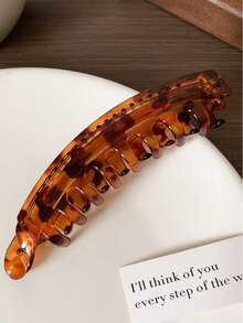 3/1件复古豹纹香蕉发夹，女士高端发饰，马尾辫扭转，竖款发夹，气质十足，后脑勺展示，蓬松发量夹 - 彩色 - 查看 10