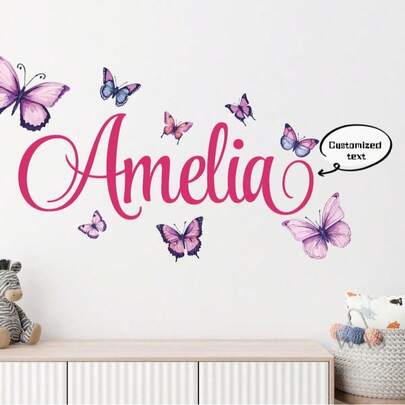 Personalisierter Namens-Wandaufkleber - Individueller Wandsticker, über Kinderbett oder Namensschild, Kinderzimmer Dekoration, Namens-Aufkleber