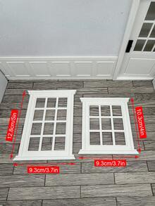 Cửa sổ nhà búp bê bằng nhựa tỷ lệ 1:12, 2 kích cỡ, tự làm, thu nhỏ, trang trí. - Cửa sổ đáy phẳng - Xem 5