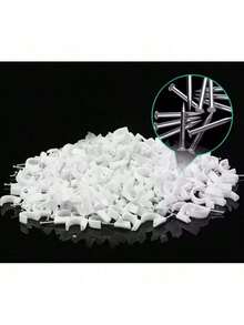 100个时尚钢钉电缆夹，6mm方形U形圆形PE塑料尼龙电话线固定线钉墙钉夹 - 100PCS - 查看 4