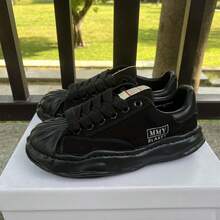 Fashionable Street Style Preppy Women And Men Canvas Sneakers Black Large Size Lace-Up Platform Casual Skateboard Shoes Tennis - 純黑色 - 查看 18