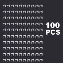 100个时尚钢钉电缆夹，6mm方形U形圆形PE塑料尼龙电话线固定线钉墙钉夹 - 100PCS - 查看 10