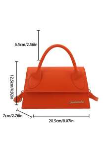 1 buah Tas Tangan Wanita Baru Berkualitas Tinggi, Desain Penutup, Tas Persegi Kapasitas Besar, Cocok untuk Belanja, Kencan, Semua Musim, Tas Bahu Serbaguna Minimalis Bergaya dengan Tali yang Dapat Dilepas dan Disesuaikan - Jeruk - View 12