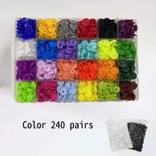 290 Sets, 240/150/50/1, 24 Colors, Glossy Round Plastic T5 Snap Buttons, Perforated Buttons, Seamless Buttons, Suitable For Handmade Clothing, Maternity Pads, Fabrics And DIY Gifts, Clothing Sewing, Wearable Bags, Christmas Home Decor - Multicolor - View 6