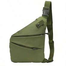 Men's Sling Bag, Waterproof One Shoulder Bag With Chest Pocket, Anti-Theft Travel Bag - Multicolor - View 3