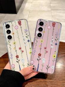 花朵图案创意手机壳，柔软保护套，兼容华为荣耀、Galaxy A04e/12/A13/A14/A34/A50/A52/A53/A54/S21/S22/S23/S24/S25/S25Ultra/S25FE/S26/S26 Plus/S26 Ultra/S26 Edge、6A/7A/8A、12T/13T/15T/15T Pro等机型，国际版，非国内版。 - 無色 - 查看 2