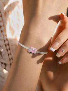 1pc 925 Sterling Silver Fashionable Bicycle Bead, Suitable For Making Bracelets And DIY Women Jewelry - Silver - View 2