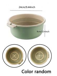 2/6pcs Vegetable Draining Basket, Plastic Vegetable Washing Basket, Thickened Fruit Tray, Living Room Tea Table, Draining Basket, Round Vegetable Washing Bowl - Multicolor - View 6