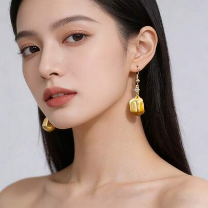 1 đôi (2 chiếc) bông tai thời trang đính đá Cubic Zirconia và ngọc trai giả, không phai màu, phù hợp cho phụ nữ đeo hàng ngày, hẹn hò, đi nghỉ mát.