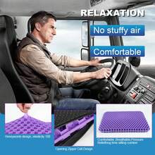 Automotive Gel Seat Cushions Designed For Summer Breathable Honeycomb Decompression Back Tailbone Pain Home Office Wheelchair - White - 查看 2