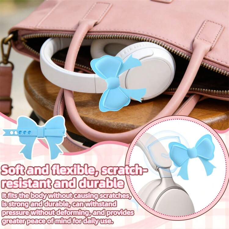 2pcs Headphone Butterfly Decor, 1 Pair Cute Headphone Butterfly Accessories, Silicone Headphone Butterfly Ornament, Washable, Adjustable Strap, Soft & Stretchable, Suitable For Various Headphones - View 4