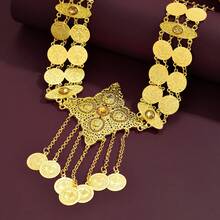 Dây đeo eo thời trang, dây đeo thân nhiều lớp mạ vàng cổ điển, phụ kiện thắt lưng kiểu Trung Đông dành cho cô dâu, dự tiệc và đám cưới. - Vàng - Xem 6