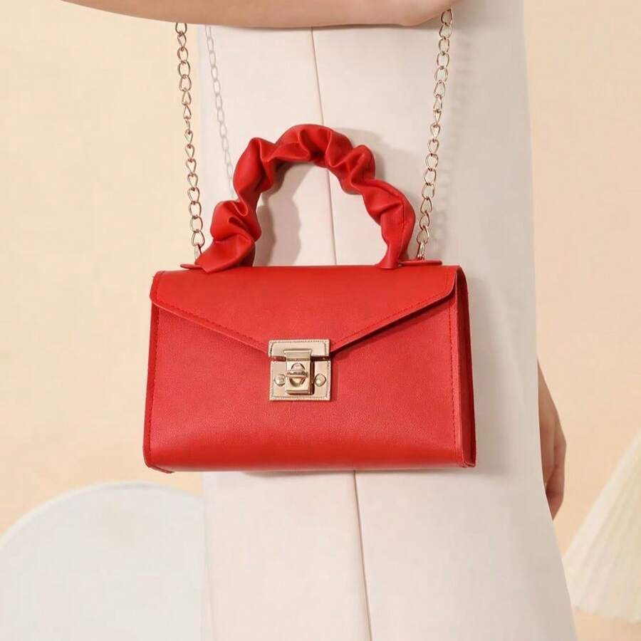 Soft Wrist Chain Crossbody Bag For Daily Wear, Cloud Wrist Handbag, Women Handbag - Red - View 1