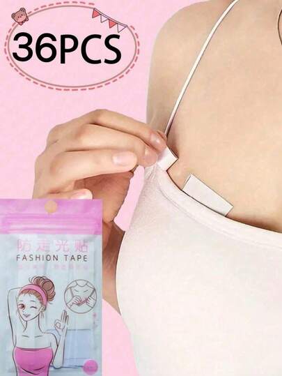 72 miếng băng dính thời trang hai mặt dành cho nữ, băng dính chống trượt, chống lộ nội y, miếng dán cố định cổ áo chắc chắn cho váy lệch vai, váy hở lưng, miếng dán hỗ trợ ngực chống trượt, chống rò rỉ.