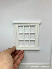 Cửa sổ nhà búp bê bằng nhựa tỷ lệ 1:12, 2 kích cỡ, tự làm, thu nhỏ, trang trí. - Cửa sổ đáy phẳng - Xem 10
