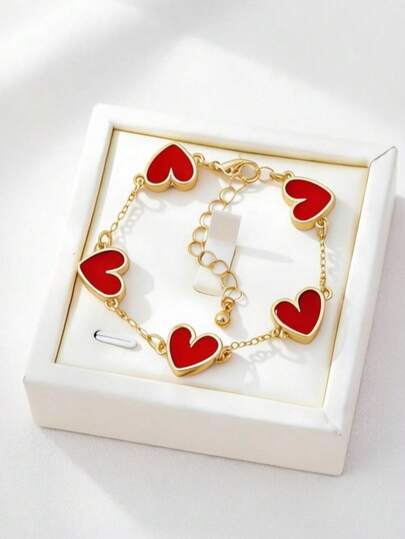 1pc Fashionable & Elegant Heart-Shaped Anklet Jewelry Accessory, Suitable For Women's Daily Wear, Best Gift For Valentine's Day, Girlfriend's Day Or Mother's Day