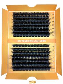 280/252/224/196/168 sợi Mi giả 8D cao cấp, mềm mại, tự làm - Độ dài hỗn hợp 10-20mm, mi cong kiểu Nga 0.07mm, dày và có thể tái sử dụng, tạo hiệu ứng ấn tượng cho người mới bắt đầu, dễ sử dụng - 14 hàng (Gói đa dạng 60D/80D/100D/120D/160D/200D) - D - Xem 8