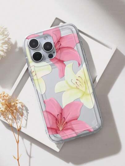 1pc Lily Pattern Print Anti-Fall Phone Case Compatible With IPhone 13/11/17/17pro/16/14/15/15pro/15 Plus/15 Promax/7plus/8plus/X/Xs Max/Xr/11pro/12pro/13pro/14pro/12mini/13mini/11promax/12promax/13promax/14promax/14plus/17pro Max/17Air/6/6s Plus/7/8/16Pro/16plus/16promax/Se2/17promax&Compatible With Samsung Galaxy/A54/A14/A12/A13/A15/A32/A33/A24/A52S/S20/S21/S22/S23/S24/S23Plus/S24ultra/S25/A15/A33/A23