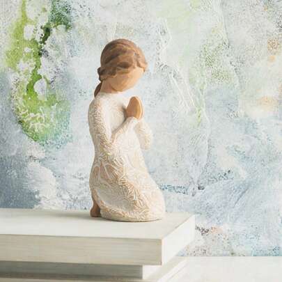 1pc Angel Of Peace Statue, Hand-Painted Angel Sculpture Of Hope And Healing, Christmas Decor, Resin Art Decoration For Home Entrance, Yard, Tabletop, And Storefront Display