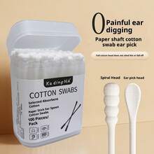 Disposable Paper Swabs, For Home Use, Double-Ended Design, Soft, Boxed, Lint-Free, Multi-Purpose Ear Cleaning Sticks - A - View 1