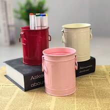 Multifunctional Iron Pen Holder, Desktop Stationery Storage Bucket, Makeup Brush Organizer & Flower Pot - Multicolor - View 1