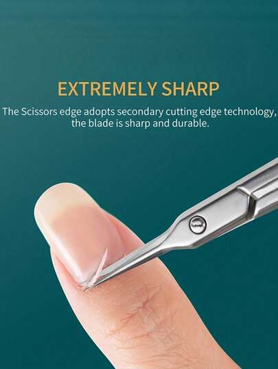 Professional Stainless Steel Multi-Purpose Beauty Scissors Suitable For Eyebrow, Eyelash, Moustache, Cuticle & Facial Hair Trimming - Curved Blade, Tip, Hygienic Nail & Body Grooming (Durable & Precise)