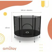 Brincolín Trampolín Infantil con Red de  Resistente| 6 Patas y 30 Resortes con Amortiguación| 140 de Diámetro - Negro - Ver 5