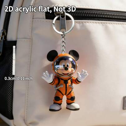 2D Plano Mickey 2D Plano Llavero, regalo de vacaciones Decoración, llavero de coche, accesorios para mochilas y carteras, adecuado para vehículos, bolsas, coches y otras decoraciones, diseño de llavero divertido | Acrílico 2D Plano Regalo del Día de la Reina, regalo del festival de música, decoración de boda, regalo de boda