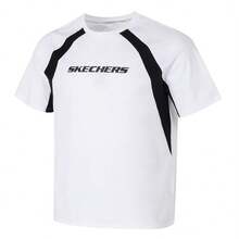 Skechers 男女通用针织圆领短袖T恤 P225U126-03K8 - 黑與白 - 查看 1