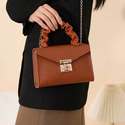 Soft Wrist Chain Crossbody Bag For Daily Wear, Cloud Wrist Handheld Small Square Bag, Women Handbag