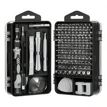 Características  USO VERSATIL: El juego de destornilladores 115 en 1 viene con numerosas herramientas y está equipado con todo lo necesario para una gran variedad de trabajos. Ideal para reparar ordenadores portátiles y dispositivos móviles, así como artí - Gris - Ver 1