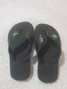 Chinelo Infantil do Brasil Masculino e Feminino de Borracha confortável - Preto - Visão 3