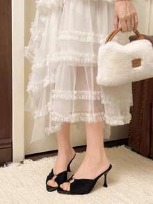 时尚性感尖头高跟鞋，百搭细高跟鞋，适合搭配连衣裙 - 黑色 - 查看 2