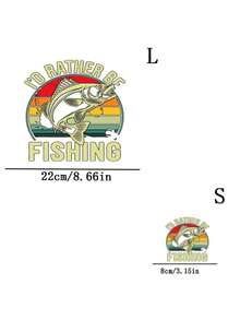1pc/2pcs/3pcs Fish Heat Transfer Printing Patch, DIY Ironing Fabric Sticker, Suitable For T-Shirts, Hoodies, Baseball Caps, Canvas Bags - L+S - View 7