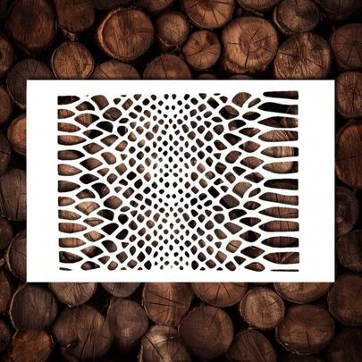 Alligator Snake Skin Stencil - Reusable Background Spot Graffiti Stencils Painting On Wood, Glass, Wall Rock, Walls, Canvas, Glassware, Spray Painting, Airbrushing, Crafts (6x9.5)