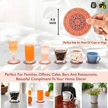 6 st/set utsökta träunderlägg med lämplig hållare, lämpliga för tekoppar, kaffekoppar och glas, 1 set med 6 st, 1800 st/300 set - Multifärgad - Visa 5