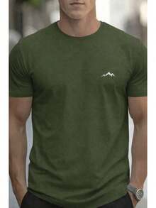 Everest Basic Men's T-Shirt - Verde militar - Ver 3