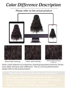 16英寸长卷发假发，配棒球帽，黑色可调节棒球帽，采用合成卷发，适合初学者，外观自然，日常佩戴。 - 彩色 - 查看 9