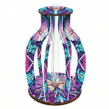 LaoJieYuan 2026 New Style Wooden Blue Pink Diamond Painting Vase Diamond Painting Tabletop Ornaments Kit Rhinestones Desktop Ornaments For Adults Beginner Diy Crafts Diamond Art Painting Christmas Decorations - Style 7 - Requires You to Apply the Rhinestones Yourself - View 3